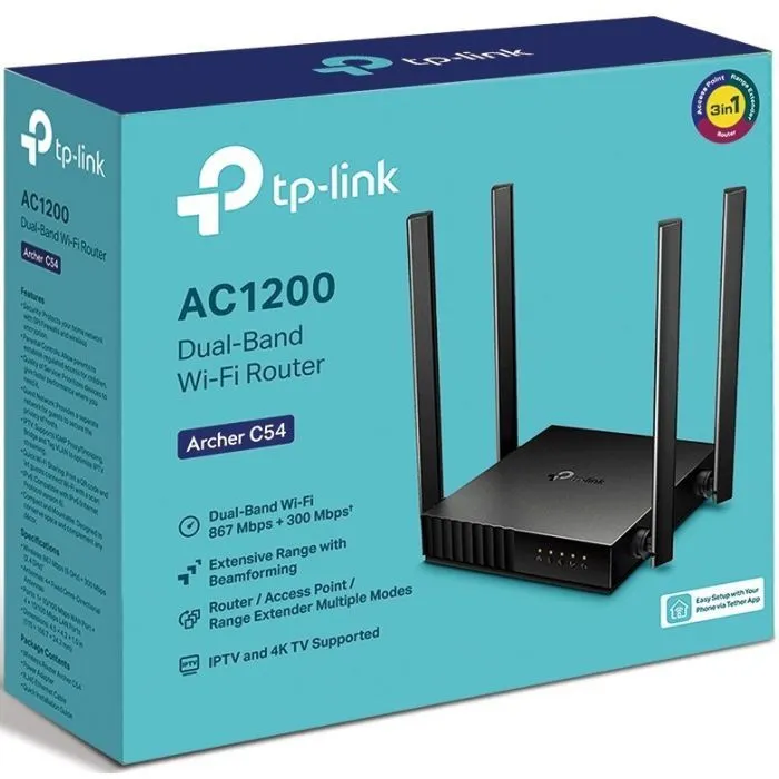 Маршрутизатор TP-Link ARCHER C54 AC1200 4xFE LAN, 1xFE WAN (ARCHER-C54) изображение 4