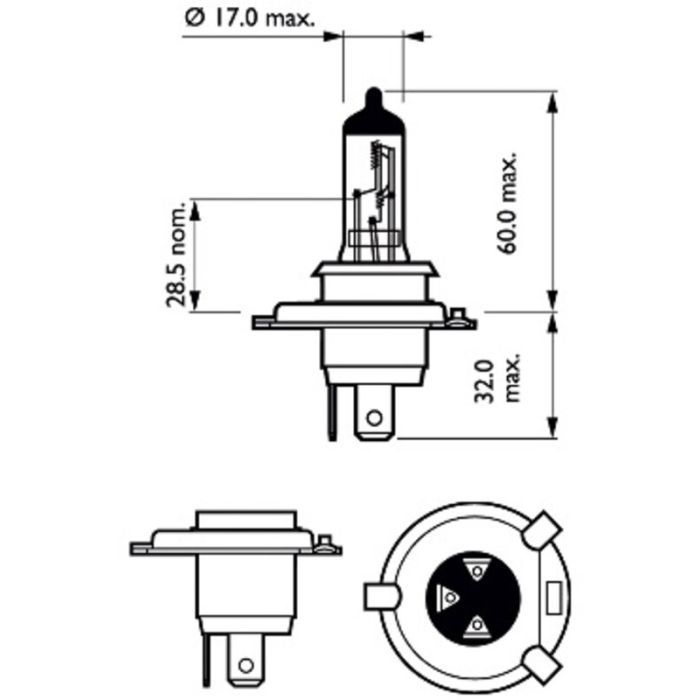 Автолампа Philips галогенова 60/55W (12342 PR C2) изображение 3