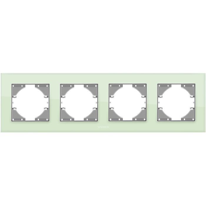 Рамка Videx BINERA зелене скло 4 поста (VF-BNFRG4H-GR) зображення 2
