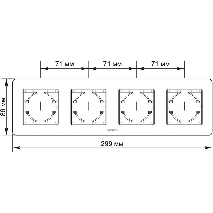 Рамка Videx BINERA зелене скло 4 поста (VF-BNFRG4H-GR) зображення 3