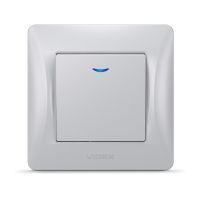 Вимикач Videx BINERA 1кл з підсвічуванням срібний (VF-BNSW1L-SS) зображення 2