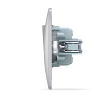 Вимикач Videx BINERA 1кл з підсвічуванням срібний (VF-BNSW1L-SS) зображення 3