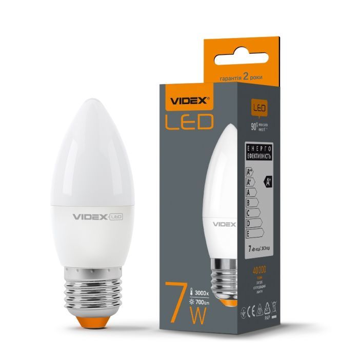 Лампочка Videx LED C37e 7W E27 3000K 220V (VL-C37e-07273) зображення 2