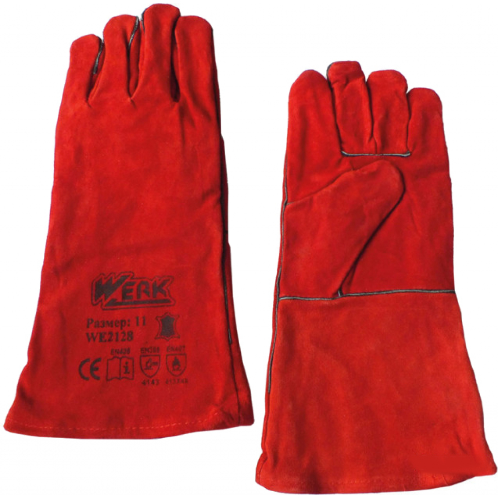 Захисні рукавиці Werk замшеві (червоні) (59378)