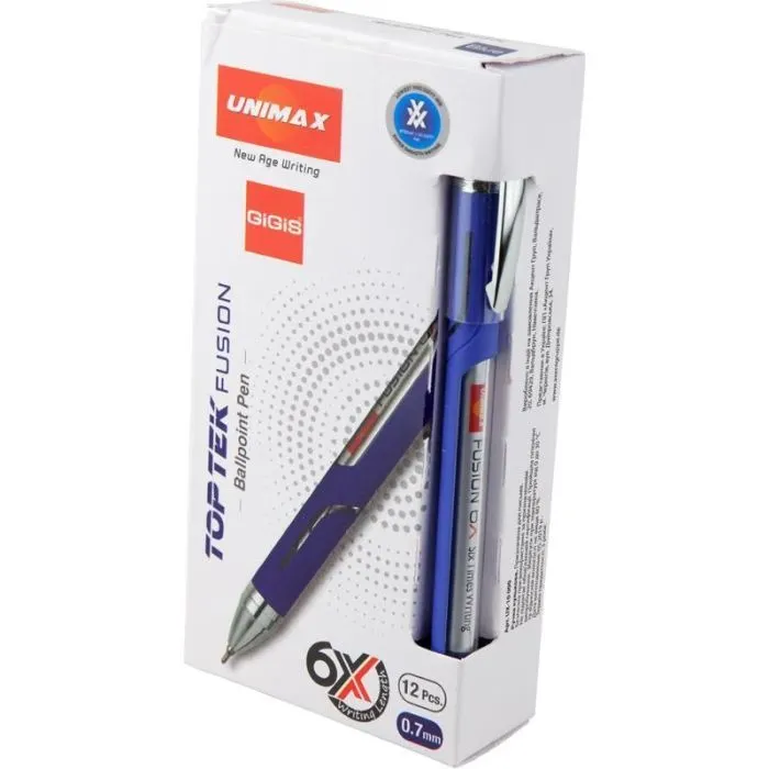 Ручка кулькова Unimax Top Tek Fusion 10 000, синя (UX-10 000-02) зображення 3