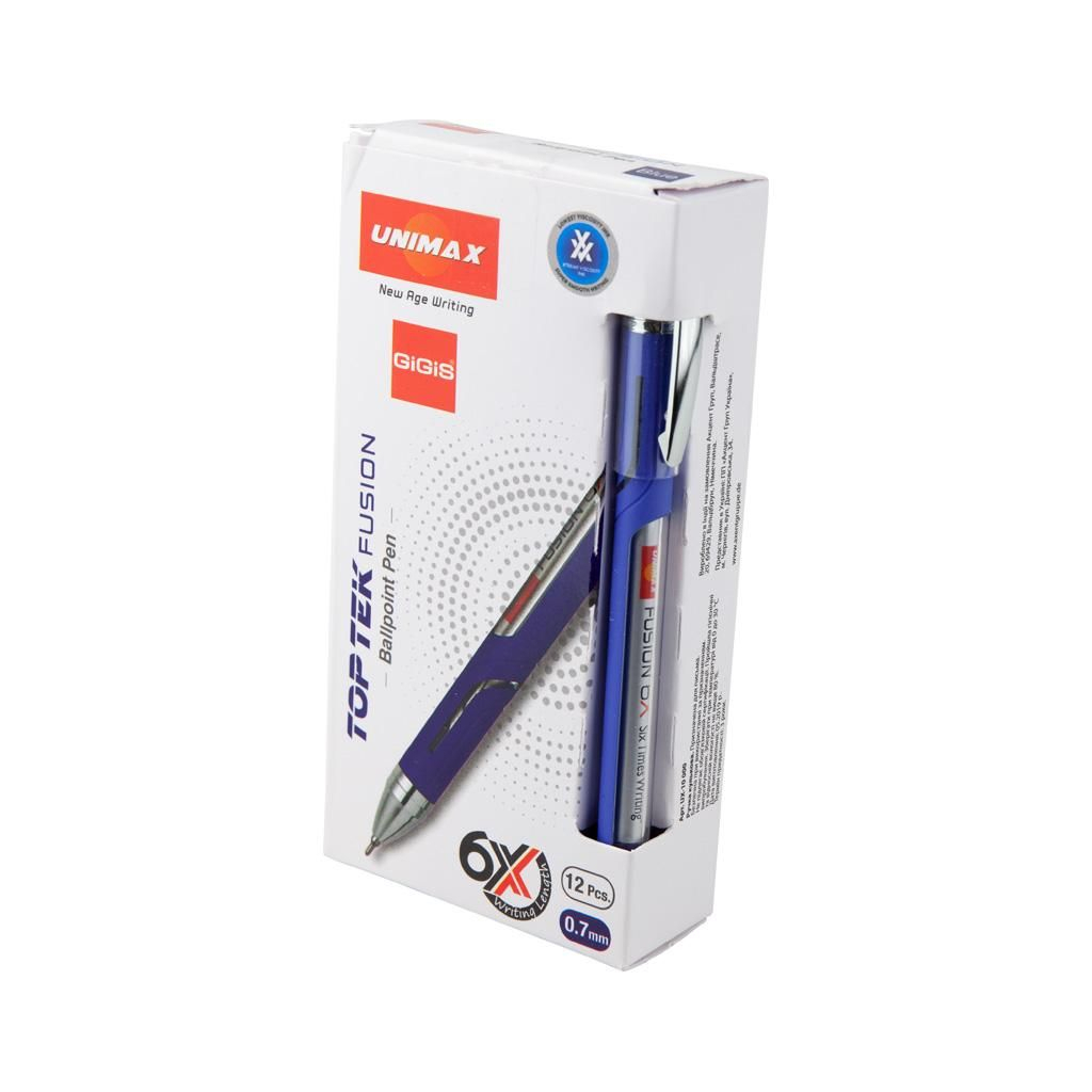 Ручка шариковая Unimax Top Tek Fusion 10000, синяя (UX-10 000-02) изображение 3
