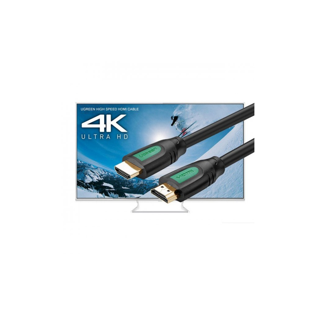 Кабель мультимедийный HDMI to HDMI 3.0m HD101 Round (Yellow/Black) Ugreen (10130) изображение 2