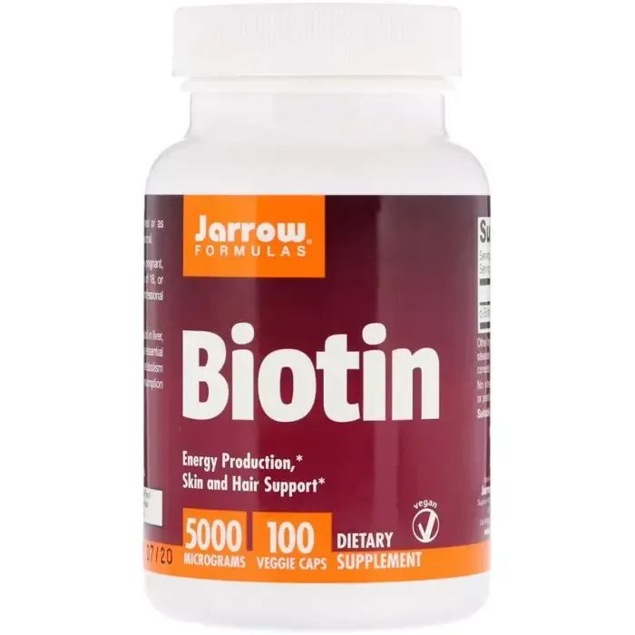 Витамин Jarrow Formulas Биотин (В7) 5000 мкг, 100 растительных капсул (JRW-18005)