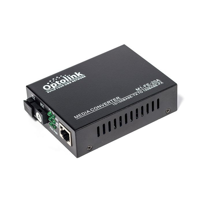 Медиаконвертер Optolink 100M, 20km, SC, RJ45, Tx 1310nm (1M-FE-20A)