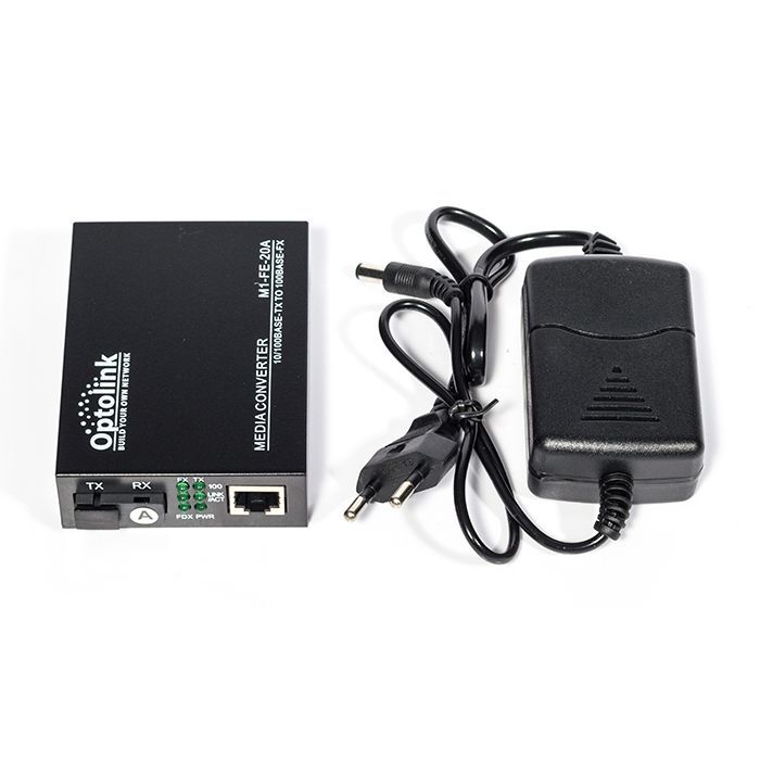 Медиаконвертер Optolink 100M, 20km, SC, RJ45, Tx 1310nm (1M-FE-20A) изображение 3