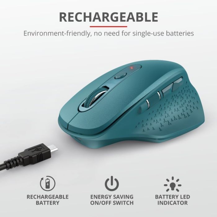 Мышка Trust Ozaa Rechargeable Wireless Blue (24034) изображение 11