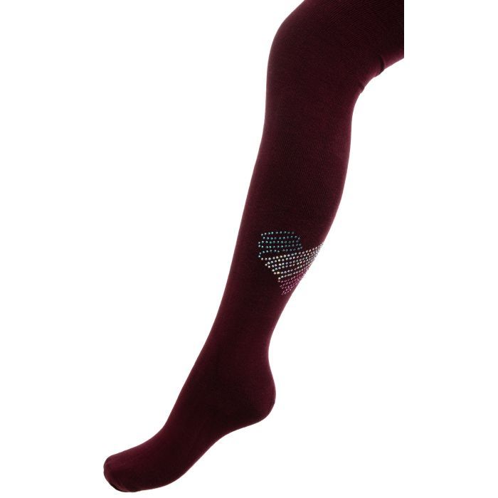 Колготки детские BNM с сердцем из страз (M0C0302-2032-13G-red)