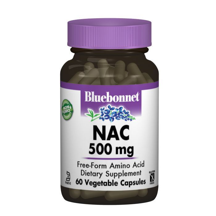 Аминокислота Bluebonnet Nutrition NAC (N-Ацетил-L-Цистеин) 500мг, 60 гелевых капсул (BLB0064)