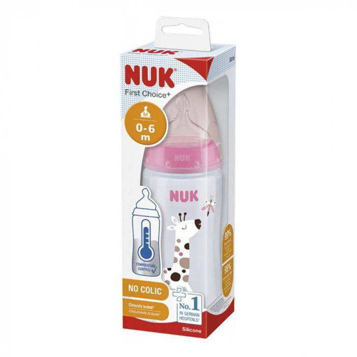 Бутылочка для кормления Nuk First Choice Plus Жираф 300 мл Розовая (3952395) изображение 2