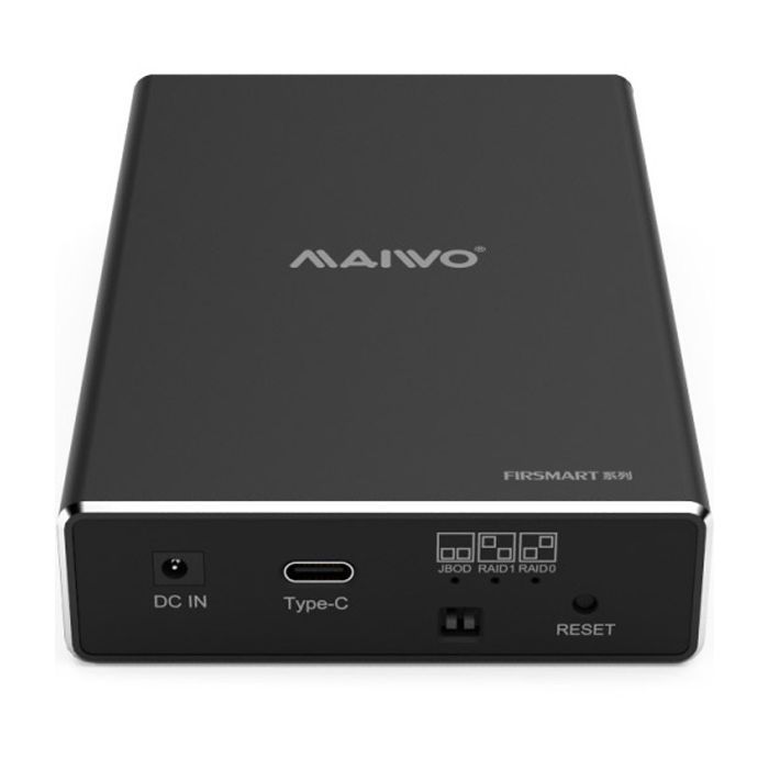Кишеня зовнішня Maiwo 2*HDD 2.5" SATA/SSD up to 9.5mm USB3.1 GEN2 Type-C, RAID 0,1 (K25272C)