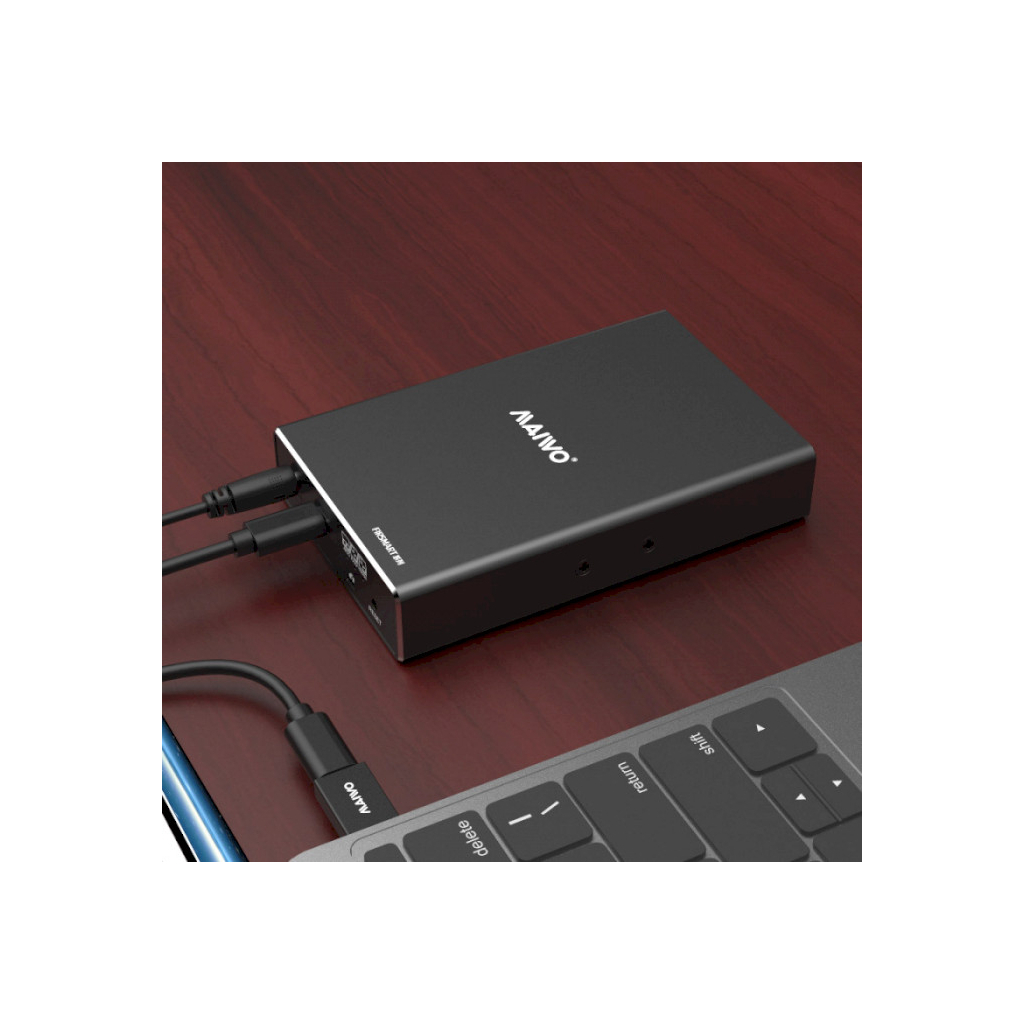 Кишеня зовнішня Maiwo 2*HDD 2.5" SATA/SSD up to 9.5mm USB3.1 GEN2 Type-C, RAID 0,1 (K25272C) зображення 4