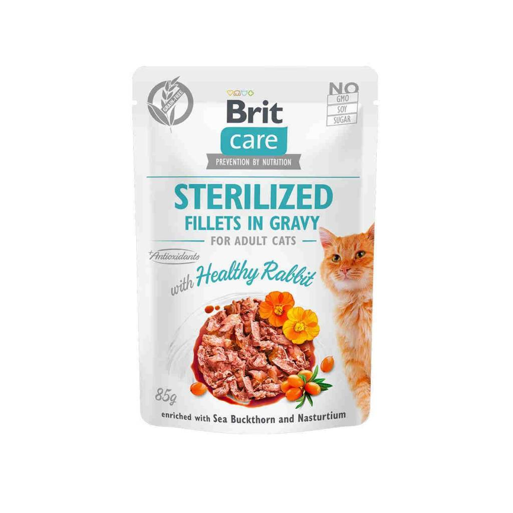 Влажный корм для кошек Brit Care Cat pouch для стерилизованных 85 г (кролик в соусе) (8595602540488)