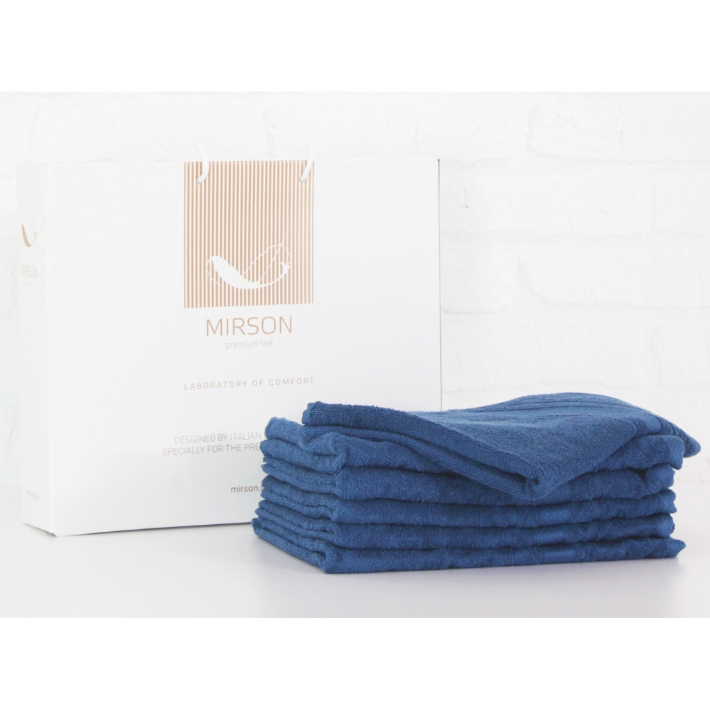Полотенце MirSon набор банных №5085 Elite SoftNess Blueberry 50х90 6 шт (2200003524093)