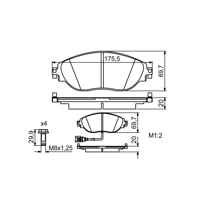 Гальмівні колодки Bosch 0 986 494 704 зображення 6