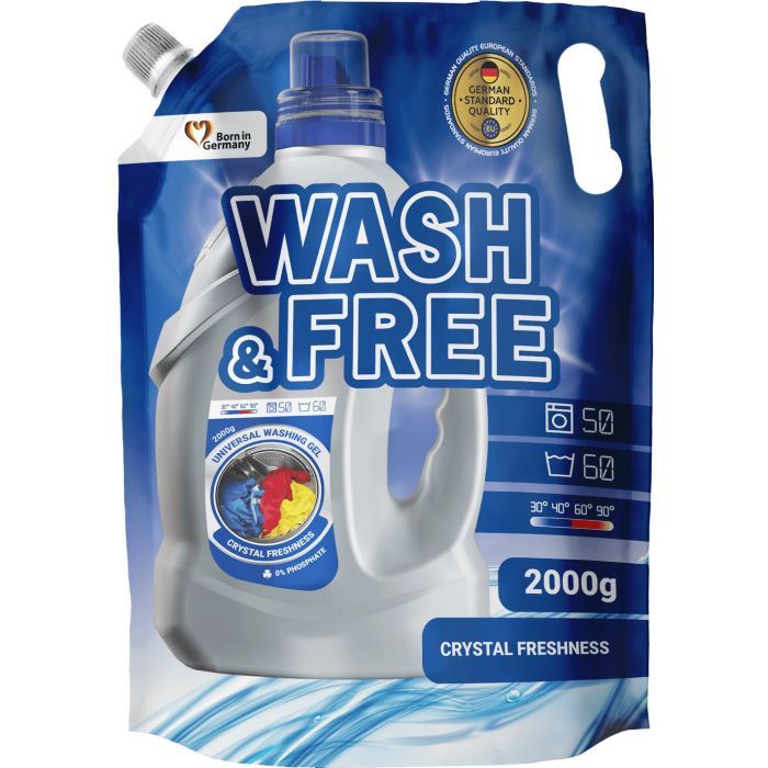 Гель для прання Wash&Free Універсальний Дой-пак 2 кг (4260637720733)