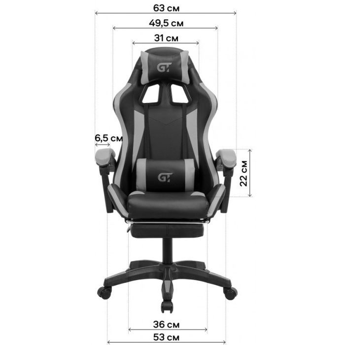Крісло ігрове GT Racer X-2323 Black зображення 7