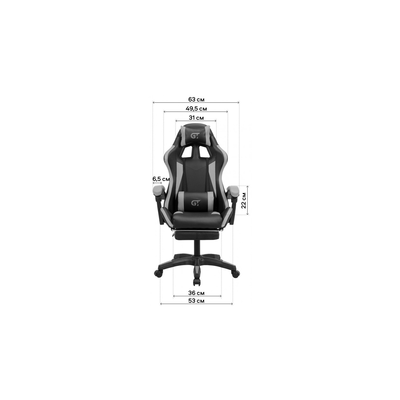 Крісло ігрове GT Racer X-2323 Black зображення 7