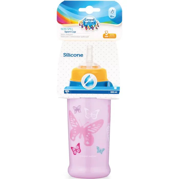Поильник-непроливайка Canpol babies Butterfly Розовый 350 мл (56/515_pin) изображение 2