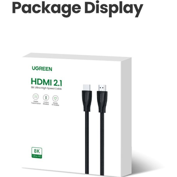 Кабель мультимедийный HDMI to HDMI 1.0m V2.1 HD140 Ugreen (80401) изображение 5