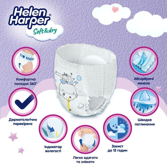 Подгузники Helen Harper Soft&Dry XL Размер 6 (+15 кг) 36 шт (5411416061229) (271444) изображение 2