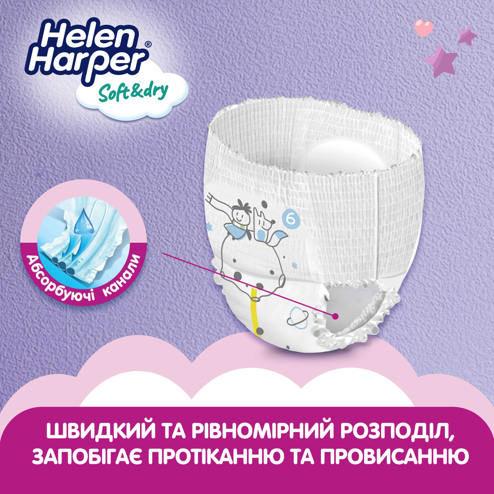 Підгузки Helen Harper Soft&Dry XL Розмір 6 (+15 кг) 36 шт (5411416061229) (271444) зображення 4