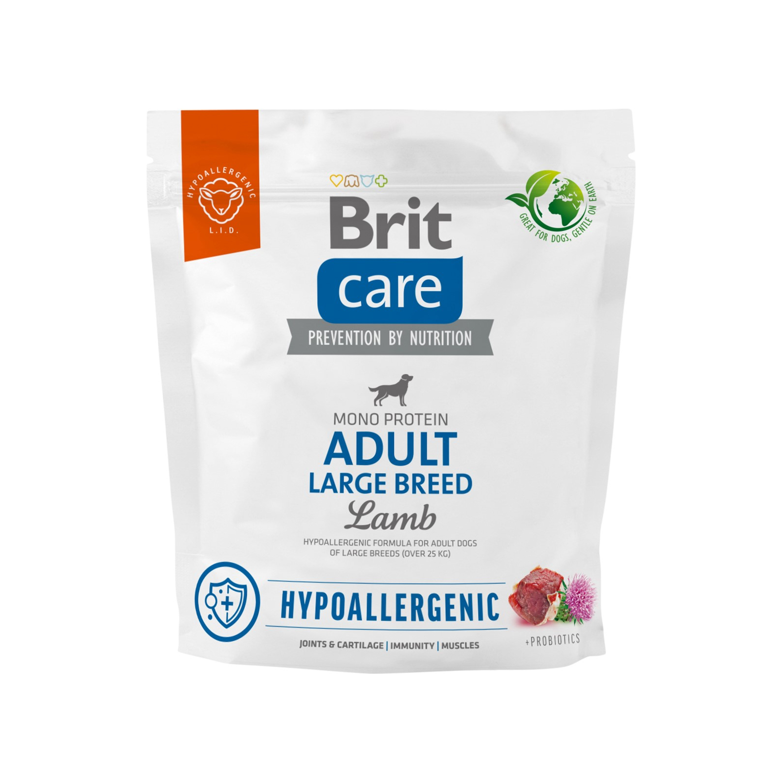 Сухий корм для собак Brit Care Dog Hypoallergenic Adult Large Breed з ягням 1 кг (8595602559091)