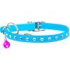 Нашийник для тварин WAUDOG GLAMOUR з резинкою і стразами для кішок (блакитний) (32542) зображення 2