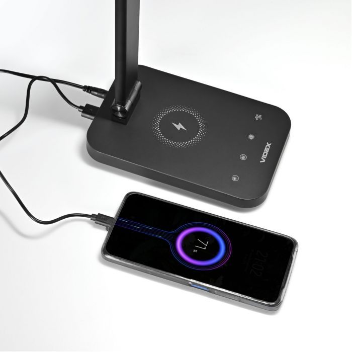 Настільна лампа Videx LED з бездротовою зарядкою  18W 1800-6500K (VL-TF17B) зображення 6