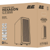 Корпус 2E Gaming Hexagon G338W, без БЖ, 2xUSB 3.0, 1xUSB Type-C, 1x120mm, 3x120mm ARGB, TG Side Panel, AT (2E-G338W) изображение 7