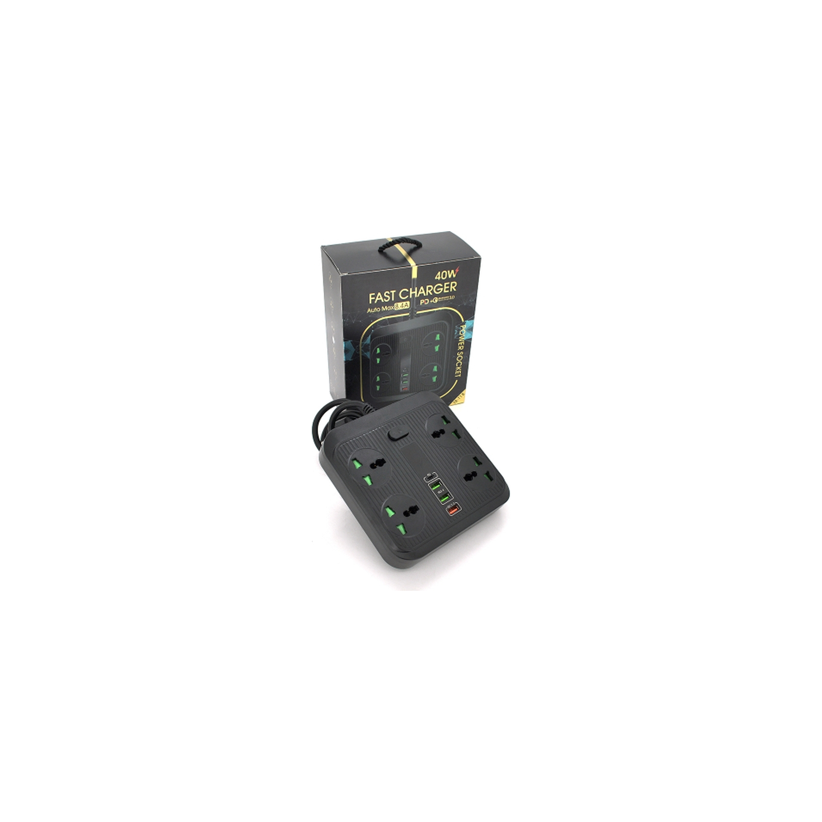 Сетевой фильтр питания Voltronic TВ-Т18, 4роз, 2*USB+PD Black (OS-Т18-Black) изображение 2