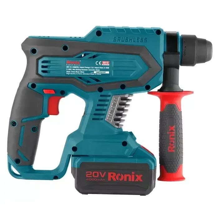 Перфоратор Ronix аккумуляторный 20В, 4Ah х 2 (8910K) изображение 2