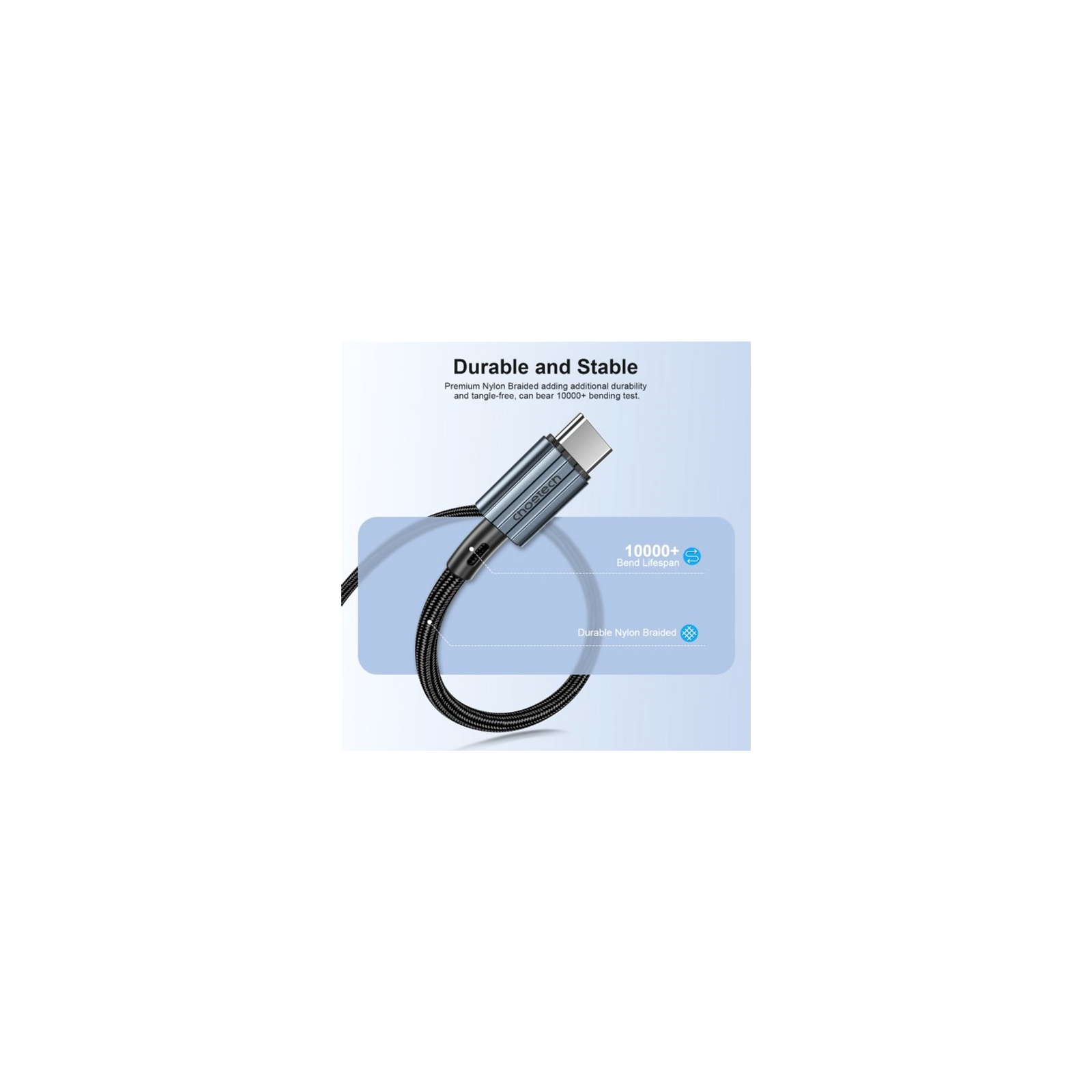 Дата кабель USB-C to USB-C 1.8m USB 2.0 60W Choetech (XCC-1014-BK) зображення 2