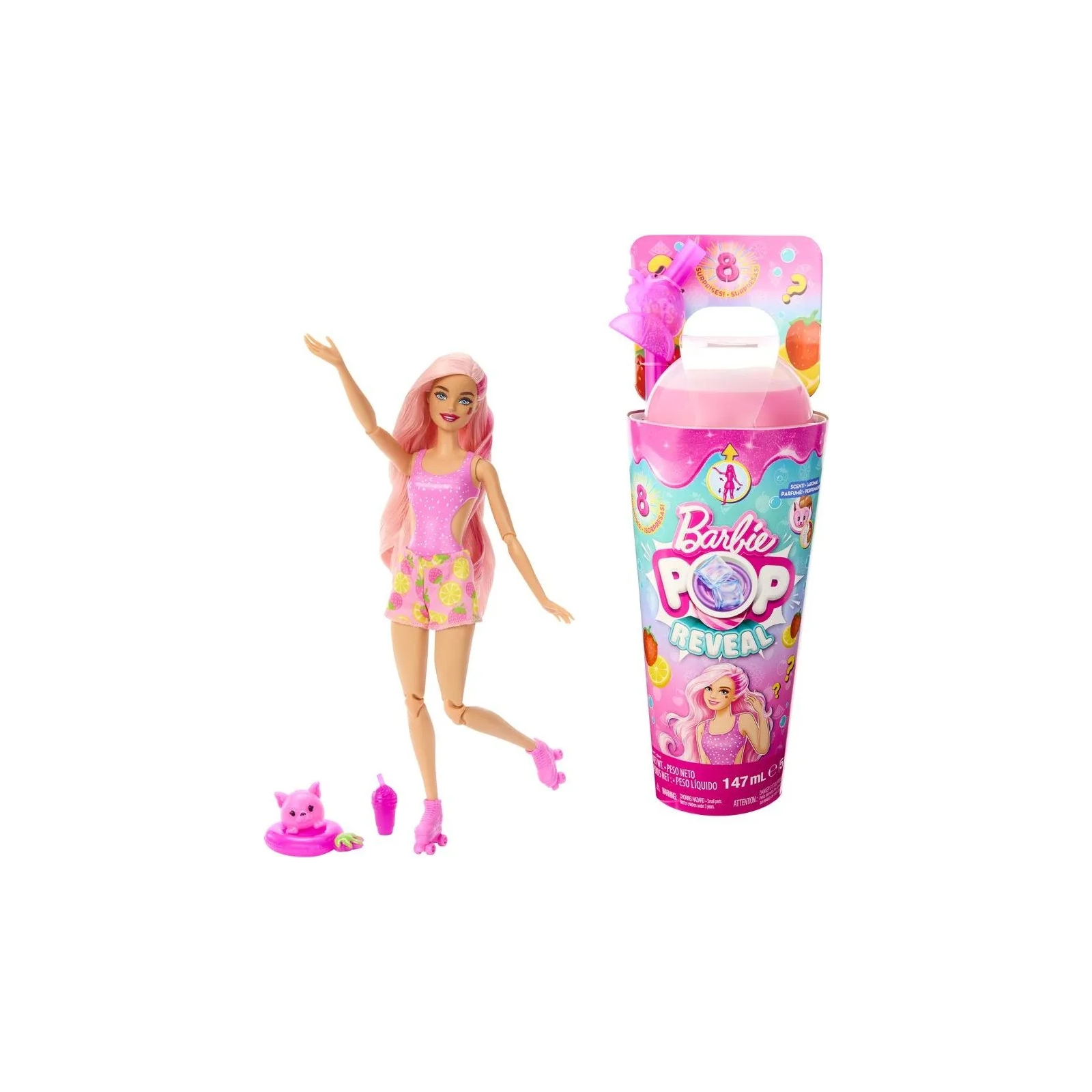 Кукла Barbie Pop Reveal серии Сочные фрукты – клубничный лимонад (HNW41)