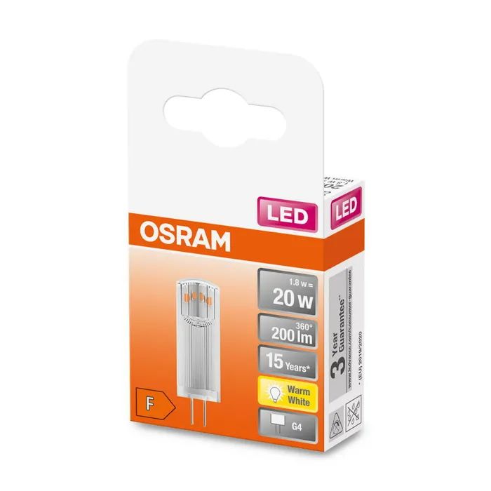 Лампочка Osram LED PIN20 CL 1,8W/827 12V G4 (4058075431966) зображення 3