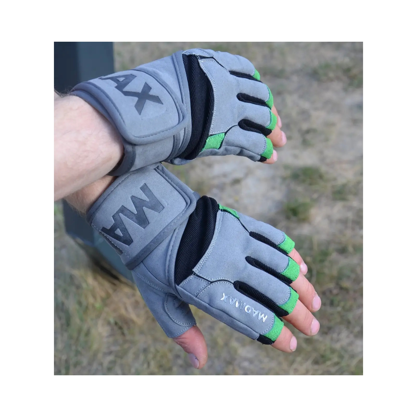 Перчатки для фитнеса MadMax MFG-860 Wild Grey/Green L (MFG-860_L) изображение 7