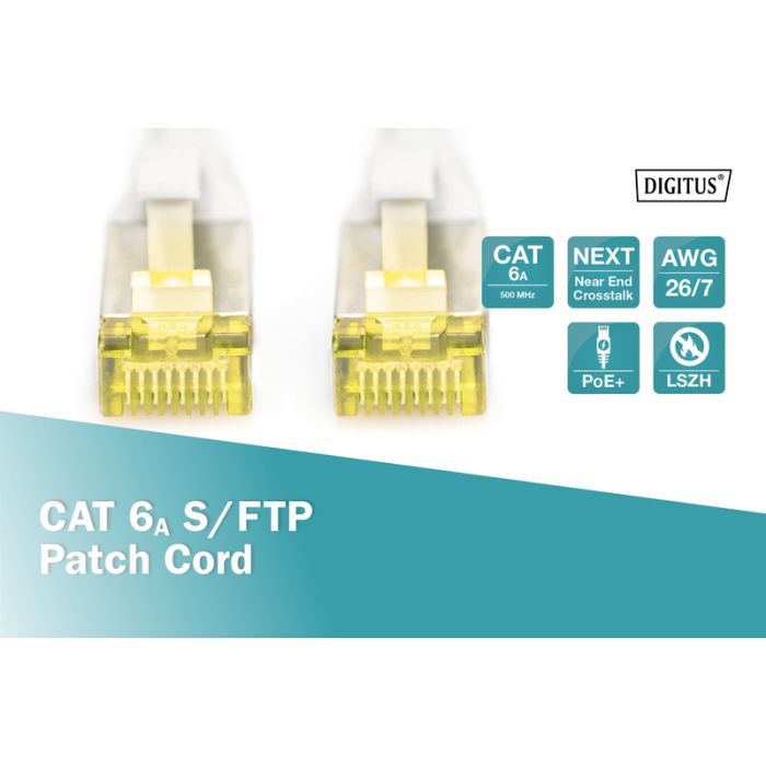 Патч-корд 15м, CAT 6a S-FTP, AWG 26/7, Cu, LSZH, grey Digitus (DK-1644-A-150) изображение 5
