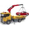 Спецтехника Bruder Эвакуатор Scania Super 560R с краном-манипулятором и автомобиль Roadster (03552) изображение 2