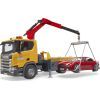 Спецтехника Bruder Эвакуатор Scania Super 560R с краном-манипулятором и автомобиль Roadster (03552) изображение 3