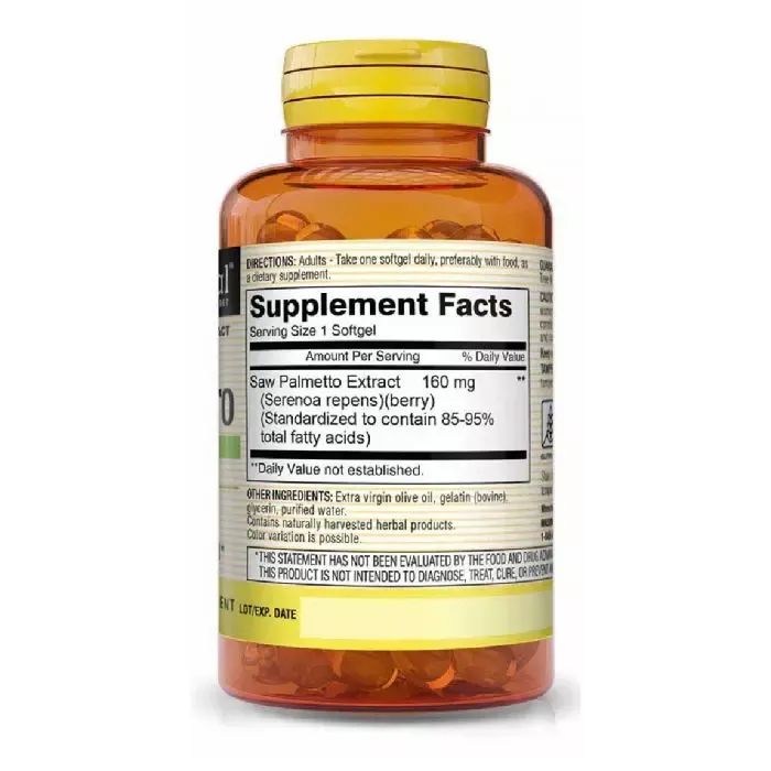 Травы Mason Natural Со Пальметто экстракт, Здоровье Простаты, Saw Palmetto, 60 ге (MAV-12905) изображение 2