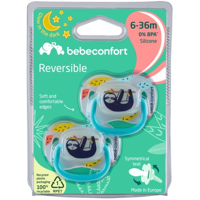 Пустышка Bebe Confort реверсивная 2 шт 6-36 мес Lazy Sloth (3104202090) изображение 4