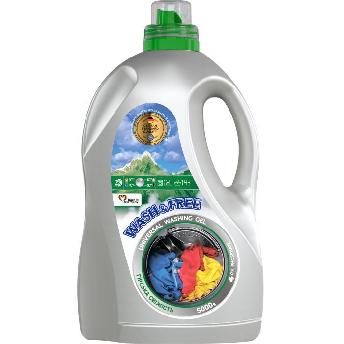 Гель для стирки Wash&Free Горная свежесть 5 кг (4262396142221)