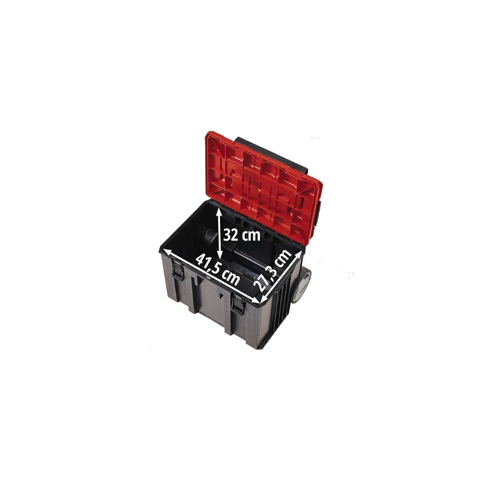 Ящик для инструментов Einhell E-Case L с колесами, до 120кг, колеса 15см (4540014) изображение 3