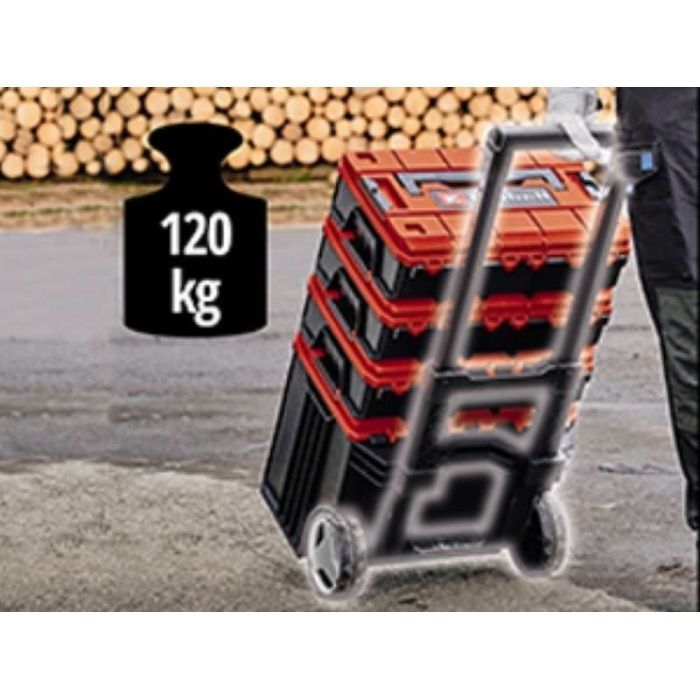 Ящик для инструментов Einhell E-Case L с колесами, до 120кг, колеса 15см (4540014) изображение 4