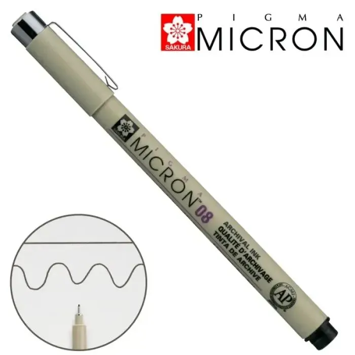 Лайнер Sakura Pigma Micron (0.8) 0,5 мм Черный (084511318335) изображение 2