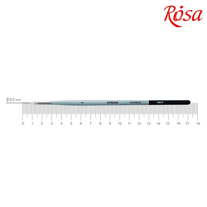 Кисточка для рисования Rosa Синтетика круглая, лайнер, STREAM 123/5, № 1 (4823098517108)